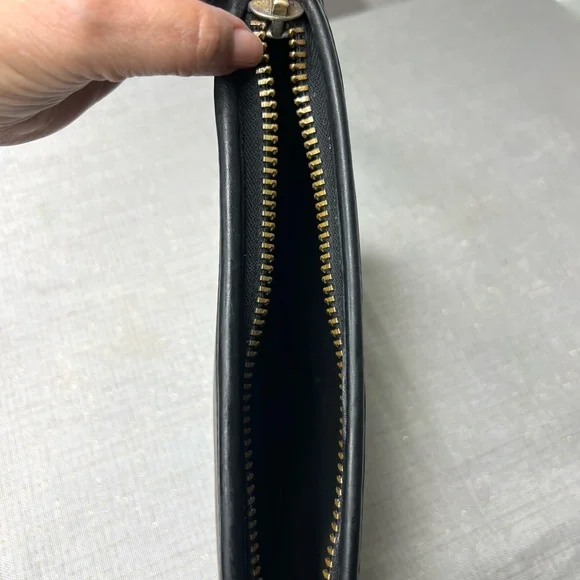 Coach Bonnie Cashin Black Zippered ClutchBag Leather 1970’s Rare EUC - Picture 9 of 13